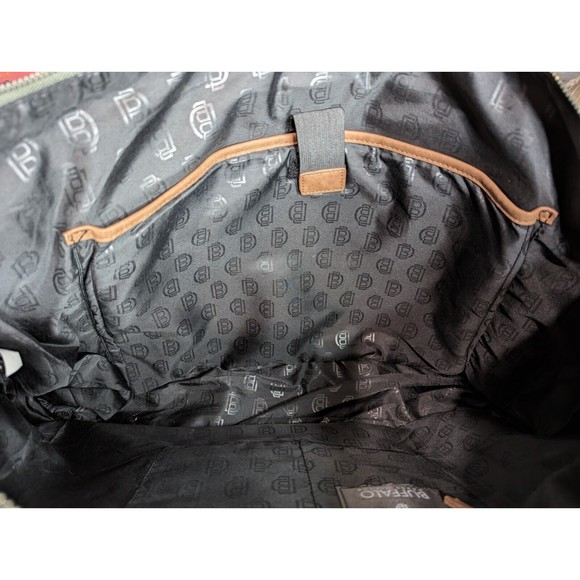 BUFFALO DAVID BITTON DUFFLE BAG, Large, Green With Leather Bottom and handles. - Picture 7 of 13